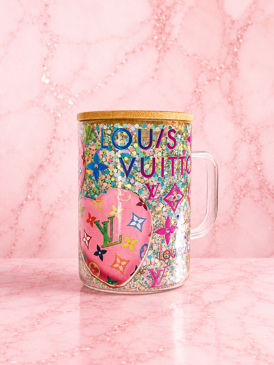 15oz Glass mugs with bamboo lid